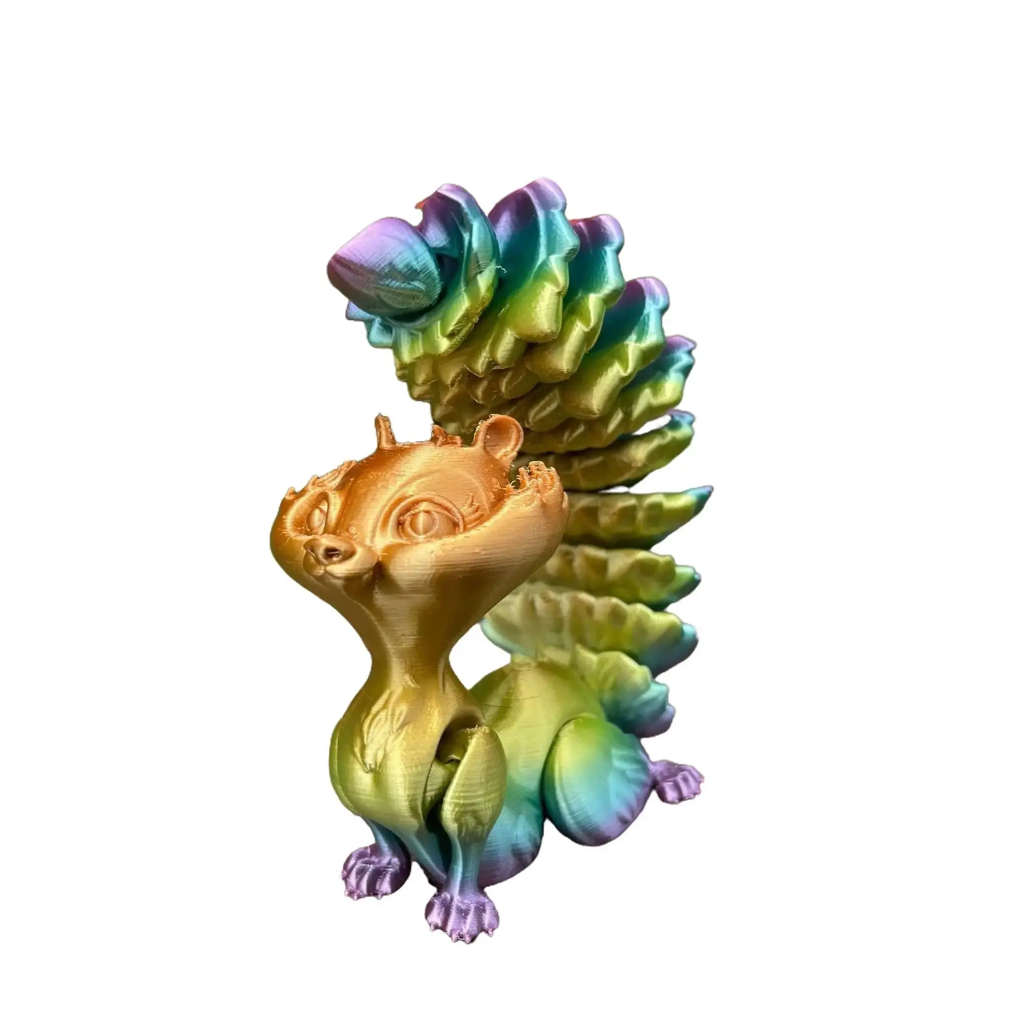 Flexi-Squirrel 3D Printed Model - Unique Decorative Figure with Flexible Design, High-Quality PLA Filament, Perfect Gift for Home Decor