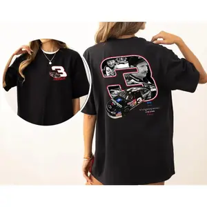 Men's Vintage Dale Earnhardt 90s Graphic Tees - Cotton Casual T-Shirt, Round Neck Streetwear Top, Classic Nostalgic Design