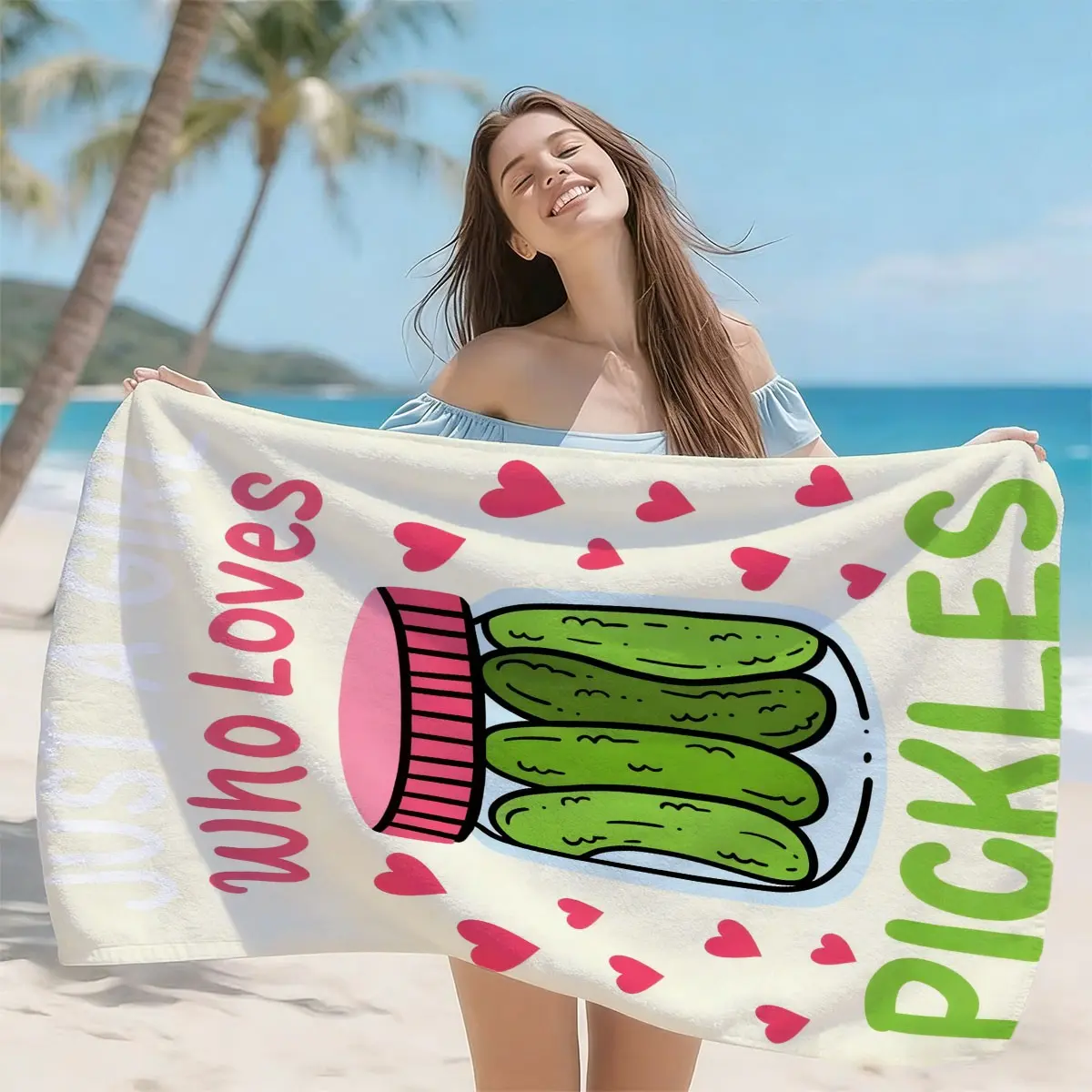 High-Weight Quick-Dry Decorative Beach Towel, Soft Skin-Friendly Fabric, Absorbent and Fast Drying, Anti-Wrinkle Easy Clean, Perfect Gift for Food Lovers, Reusable Towel