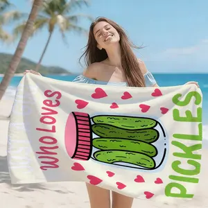 High-Weight Quick-Dry Beach Towel, Soft Skin-Friendly Fabric, Absorbent and Fast Drying, Anti-Wrinkle Easy Clean, Perfect Gift for Food Lovers, Reusable Towel