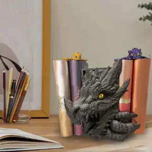1pc Book Stoppers Resin Dragon Statue Heavy Duty Book Ends Book Holder Black Bookends Decorative Unique Design for for Home Office Desk Decor Home Decor Desk Accessories