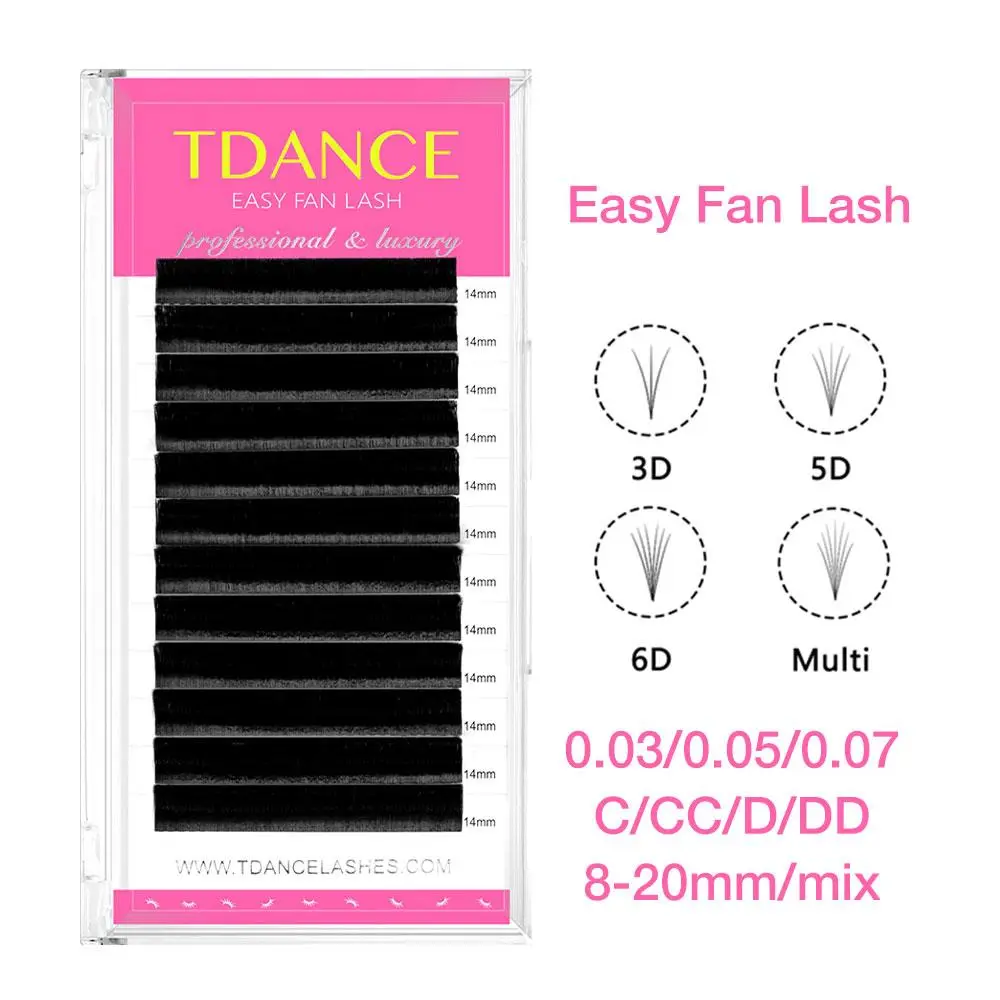 TDANCE Individual Easy Fan Eyelashes Extention Faux Mink Soft Natural Volume Makeup Fast Blooming False Lash Growth Lift Beauty 2026 New