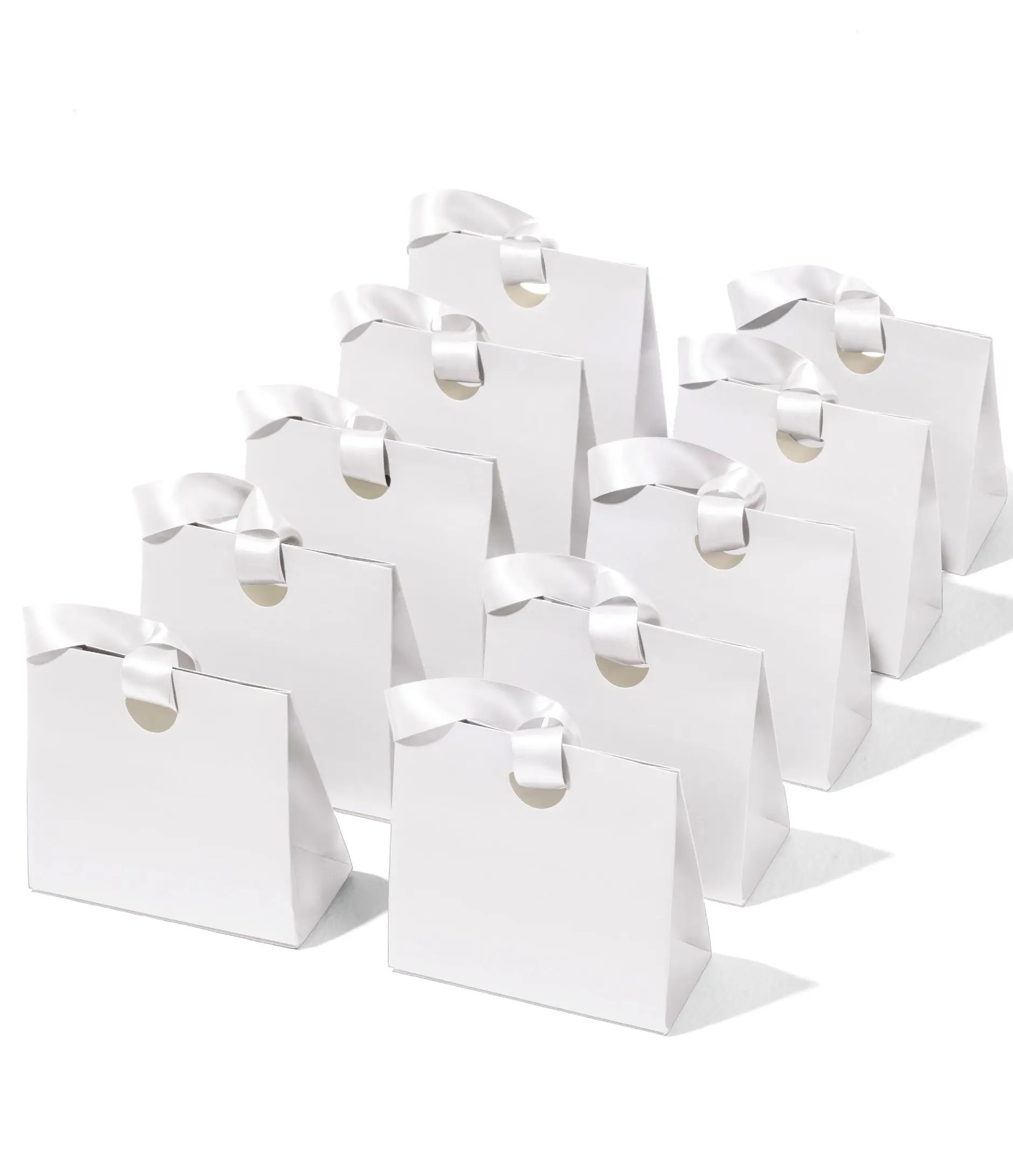 Vitalizart 10-Pack Small Paper Christmas Gift Bags with Ribbon Handles (7.87x3.54x7.09 in) - Holiday Gift Bags for Birthday, Baby Shower, Party Favors, dealsforyou