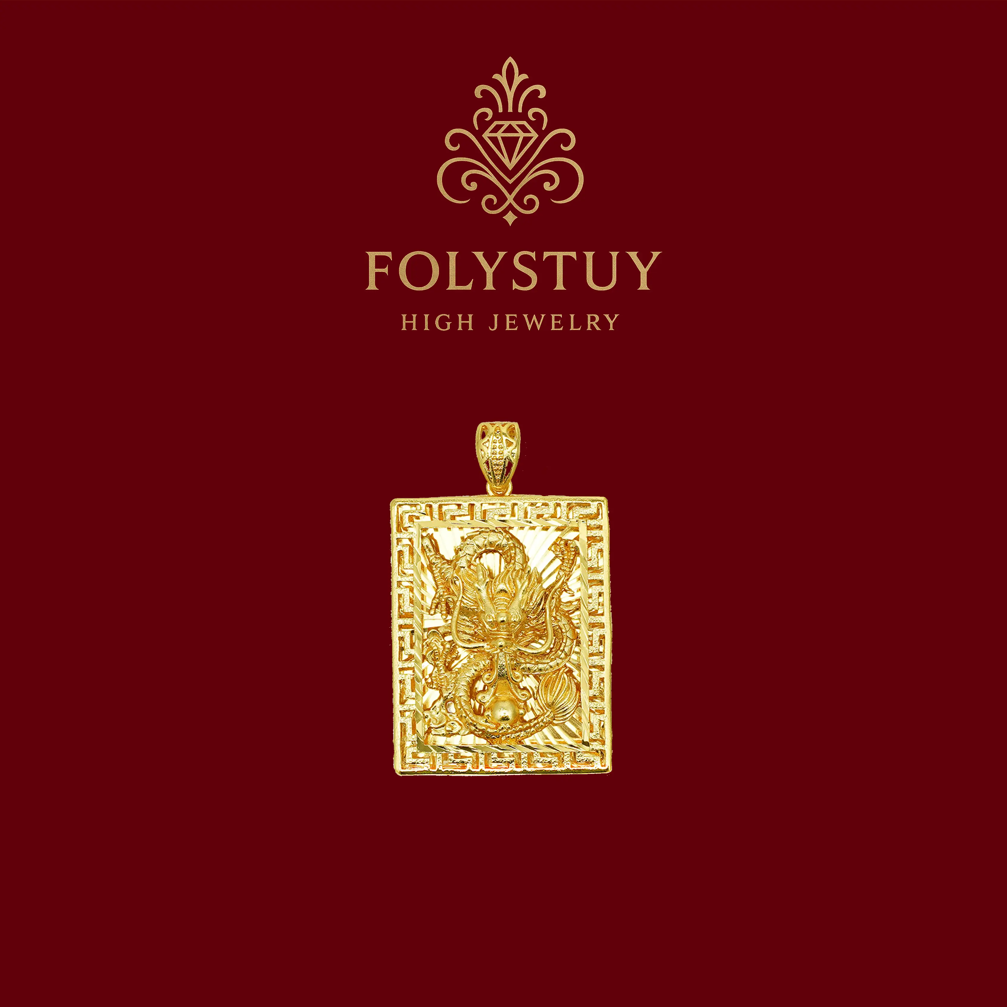 [56mm with 35mm Dragon Pendants][FOLYSTUY (K148)] The relief dragon-shaped pendant is suitable for both women and men, featuring an elegant design that is perfect for festive fashion trends.