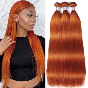 Ginger Bone Straight Brazilian Remy Human Hair Bundles