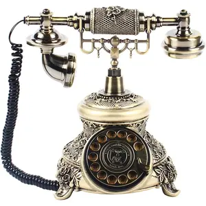 Imitation Antique Telephone, Vintage Phones for Landline, Corded Phone for Landline, Antique Phone for Home Office Hotel Decoration (Bronze)