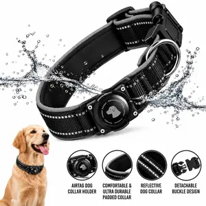 Tactical AirTag Dog Collar - Heavy Duty Metal Buckle Military Gear, Water Resistant, Escape Proof, Adjustable for Medium, Large & XL Dogs, Non-Customized, Detachable, Ideal Father's Day Gift for Him, , Pet Supplies Collars