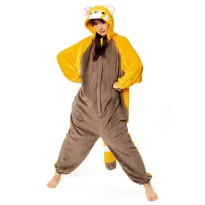 OLAOLA Unisex Adult Plush Red Panda Animals Onesie Pajamas Warm Home One-Piece Sleepwear