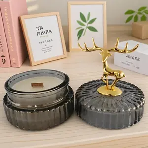 Antler Design Scented Candle Pen Ink Sandalwood Scene Premium Soy Blend Wax 2.47oz Cozy Ambiance Valentine's Day Gift