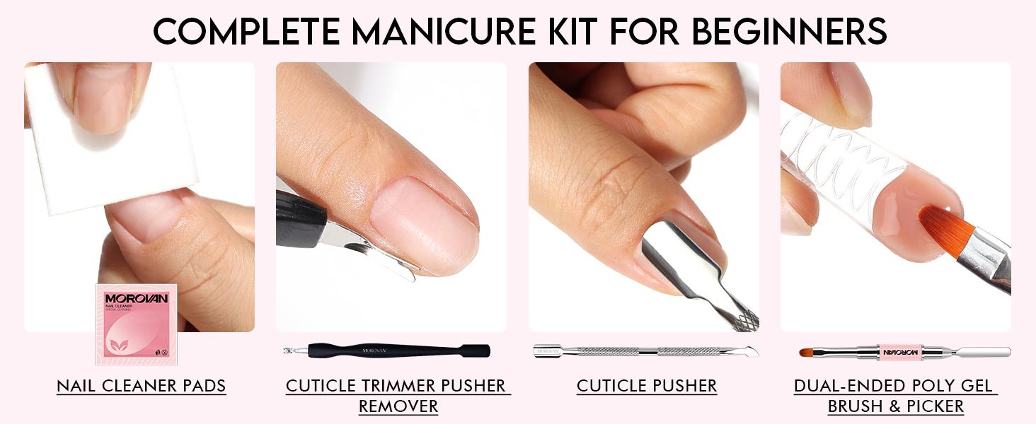 MOROVAN Mother's Day Poly Gel Nail Starter Kit: All-in-One Nail Art Kit for Beginners with UV Lamp, Perfect DIY Nail Extension Gift for Women