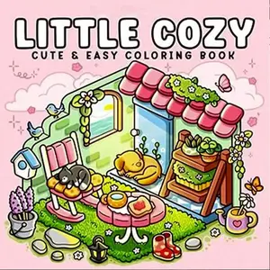 1pc LITTLE COZY coloring book For Adults And Kids,Simple And Big Designs For Relaxat colouring books,Toys suitable for boys and girls, zero foundation drawing to relieve stress coloring book，Christmas gift，Halloween Gift，Back to school gifts