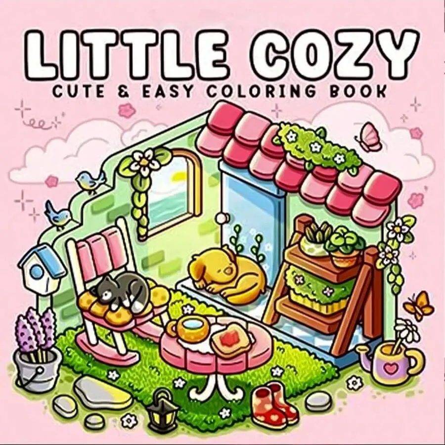 1pc COZY Fun coloring book For Adults And Kids,Simple And Big Designs For Relaxat,Toys, Activities, Art, drawing to relieve stress, Christmas gift, Back to school gifts, Stress Relief, Relaxation, Creativity