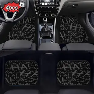 4 Black Graffiti "HAHA" Car Mats - A Stylish and Perfect Gift for Friends and Family, Car Interior Accessories, Car Floor Mats