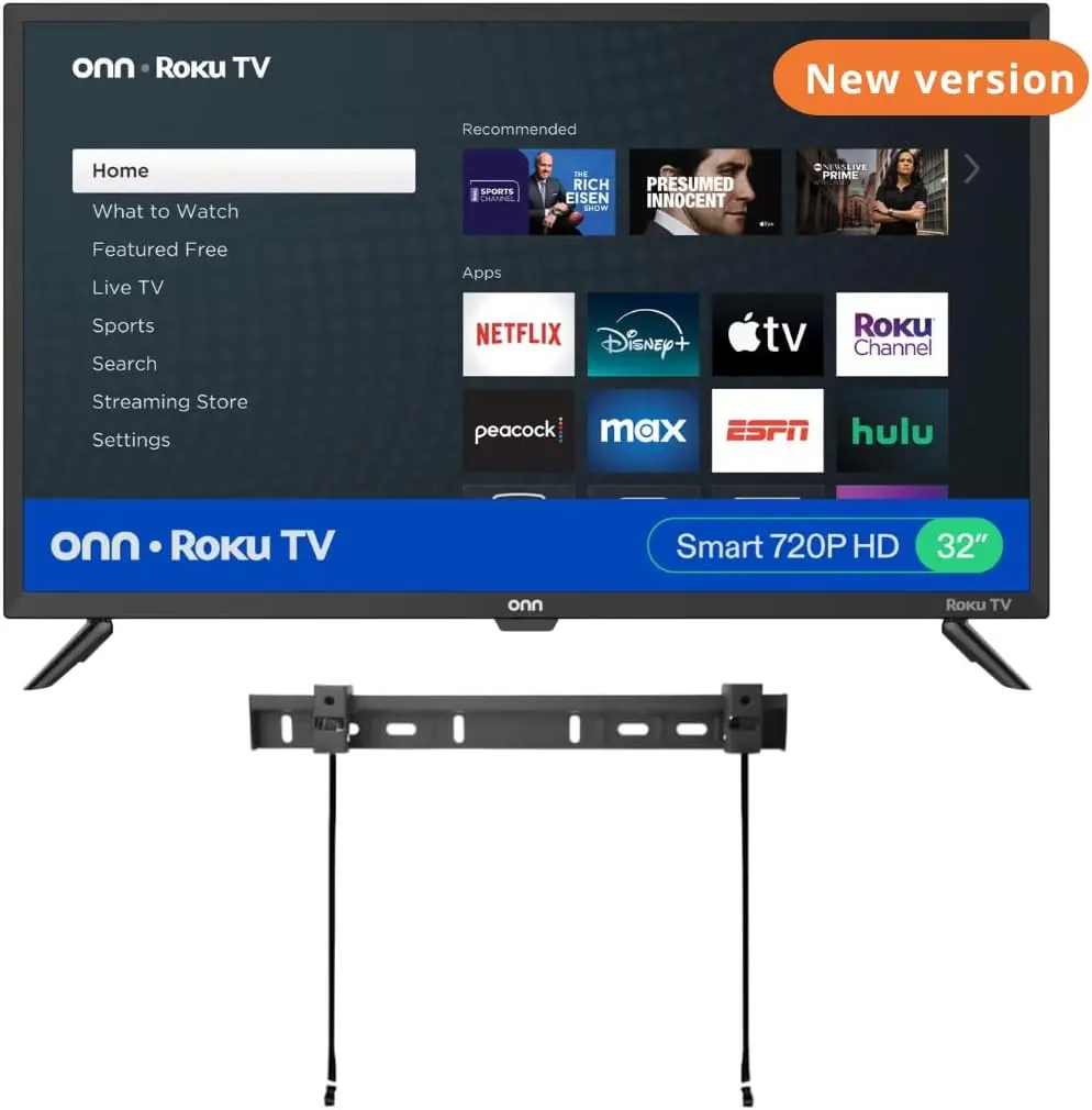 ONN 32-inch Roku Smart LED Flat Screen TV, Free Wall Mount Included, Wi-Fi Connectivity, Mobile App Compatible, Works with Apple HomeKit, Alexa & Google Assistant