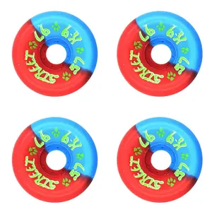 Dogtown Skateboard Wheels 57mm K-9 80's Street 97A Red/Bright Blue Old School