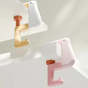 3pcs Thinking Duck Schoolbag Hook Free Punch Bag Hook Desk Side Hanging Backpack Magic Storage Hook