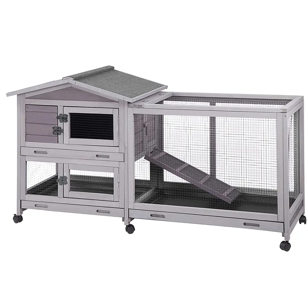Summervibes Aivituvin Indoor Outdoor Rabbit Hutch | Bunny Cage (Inner Space 9.6ft²) -AIR19 Summervibes Aivituvin Indoor Outdoor Rabbit Hutch | Bunny Cage (Inner Space 9.6ft²) -AIR19