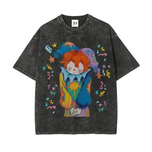 Unisex Oversized Vintage Washed Clown Heavyweight T-Shirt