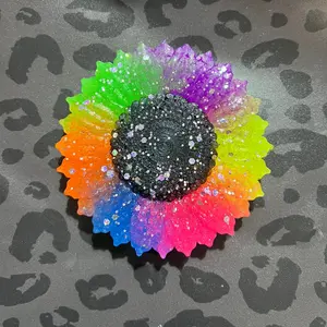 Handmade Neon Sunflower Car Freshener for a Fragrance-Filled Ride - Atomic Cherry
