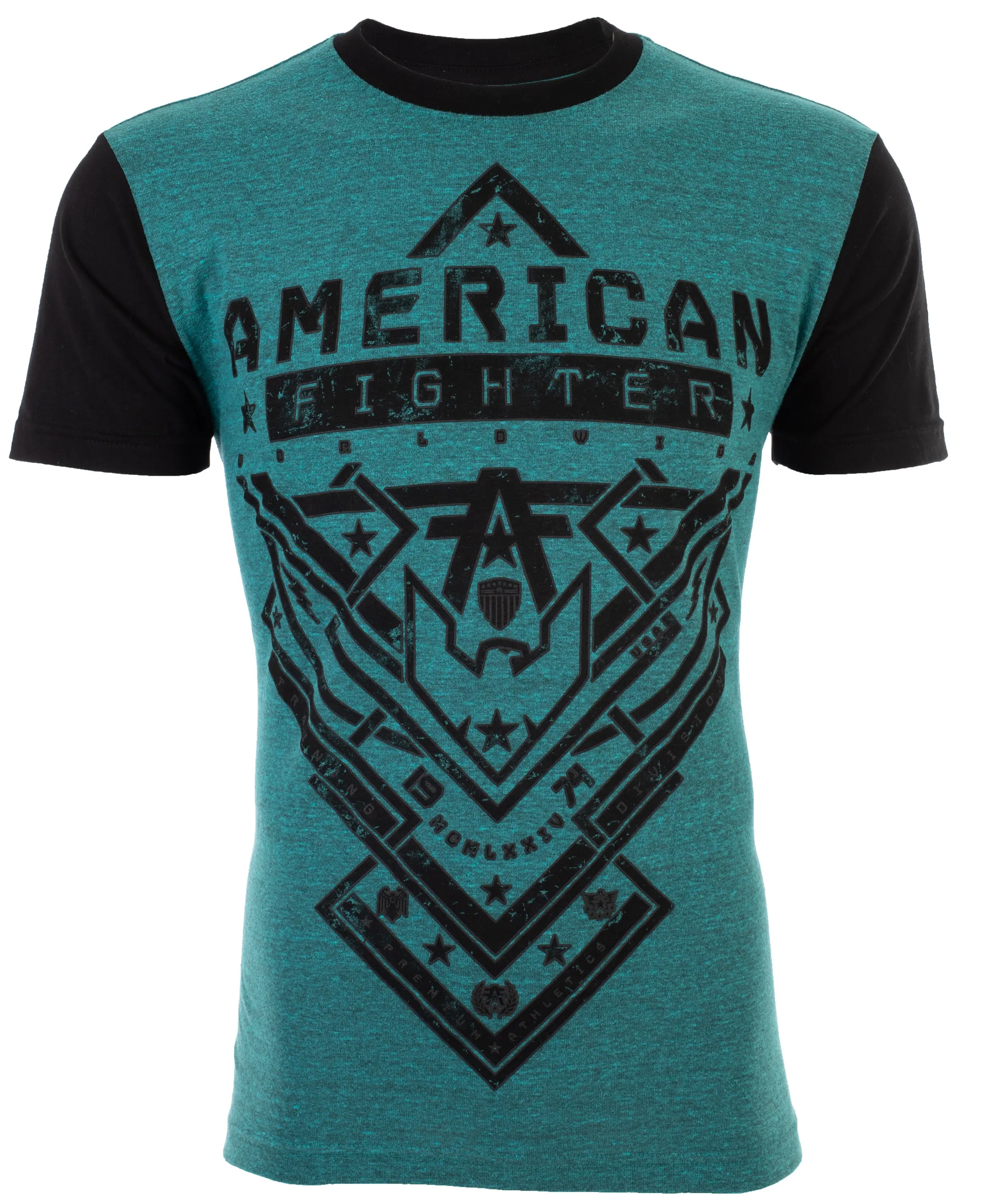 American Fighter Men's Nantucket Collection Shortsleeve Tee - Casual Tri-Blend Crew Neck with Front and Back Print, Streetwear, Cotton, Graphic