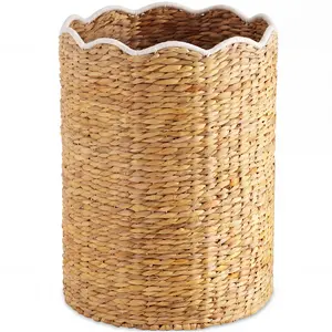 Best Choice Products Scalloped Large Round Laundry Hamper, Handwoven Laundry Basket & Organizer
