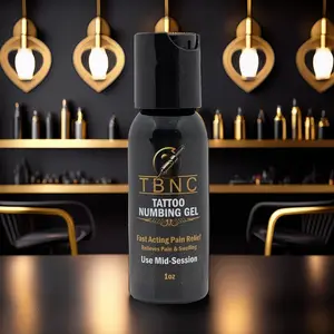 TBNC Mid Session Tattoo Numbing Gel - Fast Acting & Long Lasting Comfort for Tattoo Pain Relief - 1oz Lidocaine-Powered Formula