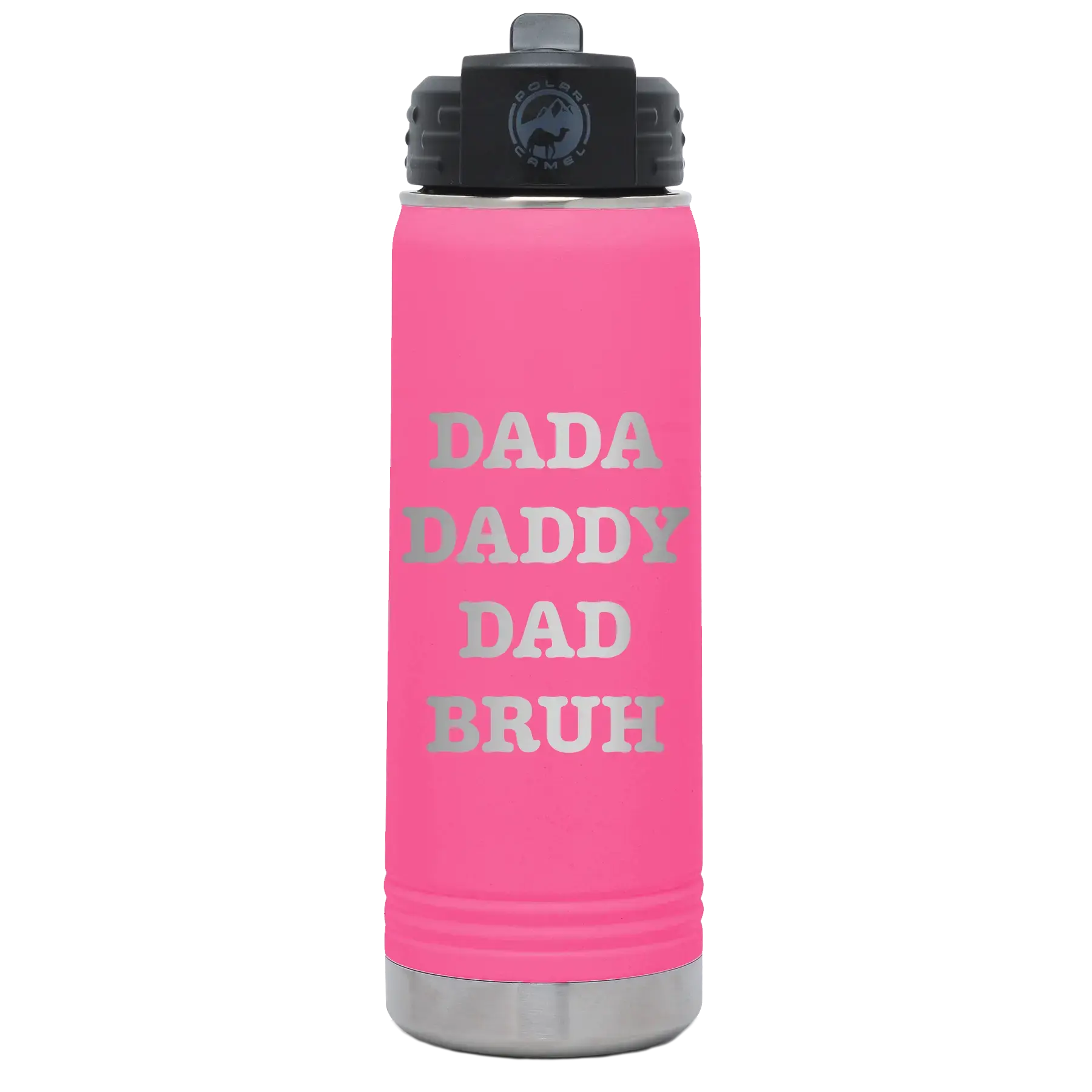 Personalized Bruh 20 oz Water Bottle - Pink