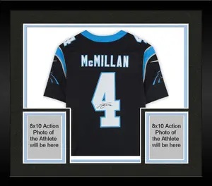 Framed Tetairoa McMillan Carolina Panthers Autographed Nike Black Vapor Fuse Limited Jersey - Fanatics Authentic Certified