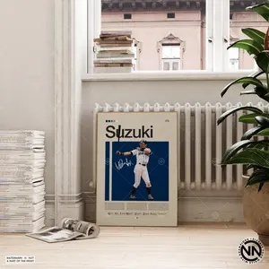 [Sale Up To 40%] [Unframe] Ichiro Suzuki Poster, Washington Baseball Wall Art, Legend Hitter Decor, Modern Sports Artwork, Gift for Baseball Fans, Sports Bedroom Poster