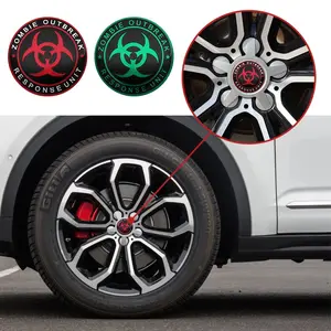 4pcs 56mm Aluminum Resident Evil Logo Car Wheel Hub Center Cap Stickers Zombie Outbreak Emblem Badge Decoration Decals Auto Styling Accessories