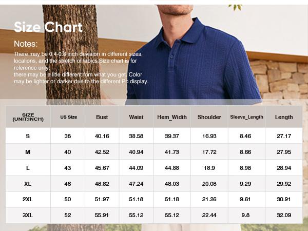 Dokotoo Men Polo Shirt Textured Short Sleeve Summer Button Collar Knitted Golf Polos