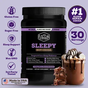 Black Forest Supplements Sleepy Hot Cocoa | Magnesium & Glycine Sleep Powder – 6,000mg Functional Blend – Supports Deep Sleep, REM, & Stress Relief, Nighttime Dark Chocolate Beverage, Micro-Dosed Melatonin Sleep Supplement