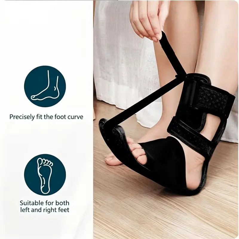 Adjustable Unisex Night Splint, Upgraded Support Straps with Adjustable Shoulder Strap, Provides Relief for Achilles Tendonitis And Heel Spurs; Suitable for Day And Night Use. Ankle Support Brace with Foot Cup.