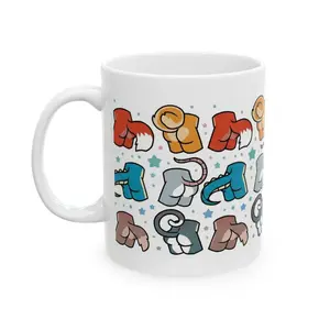 Assorted Furry Butts Coffee Mug, Funny Animal Butt Pattern Cup, Sarcastic Meme Mug, Cheeky Coworker Gift, White Elephant Mug