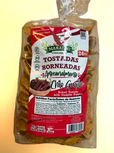 Tostadas Chile Guajillo Artesanales Horneadas Maralmi- Paquete de 24 | Maralmi Artesanalmente Chile Guajillo Baked Tostadas – 24 Count (8.81 oz / 250 g)