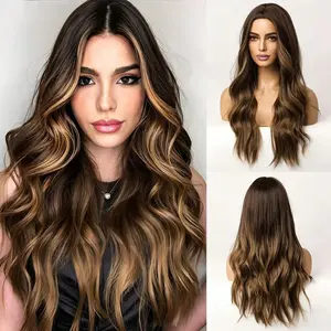 SummerVibes AISI HAIR Long Wavy Wig 4x1 Lace Natural Hairline Middle Part Curly Heat-Resistant for Women & Beginners Daily Party Use 26Inch