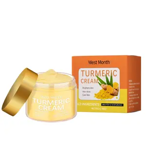 Turmeric Face Cream with Tea Tree Oil & Vitamin E - Soothing and Repairing Moisturizer for Anti-Acne and Brightening Skincare