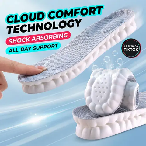 Insoles for Women Man,Cloud Soles for Men Women,4D Cloud Soles for Men,Anti Fatigue, Shock Absorption, Foot Pain Relief