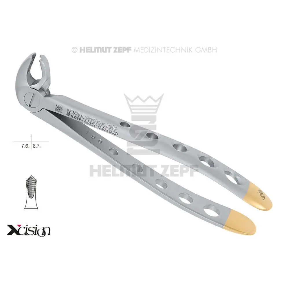 Extraction Forceps, English Pattern, #22 Lower Molars and Wisdom Teeth Xcision-Line®, Diamond Coated  | Helmut Zepf No. 12.022.00ZD