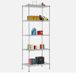 5 Tier Wire Shelving Unit Metal Shelf Organizer Heavy Duty Wire Rack Storage