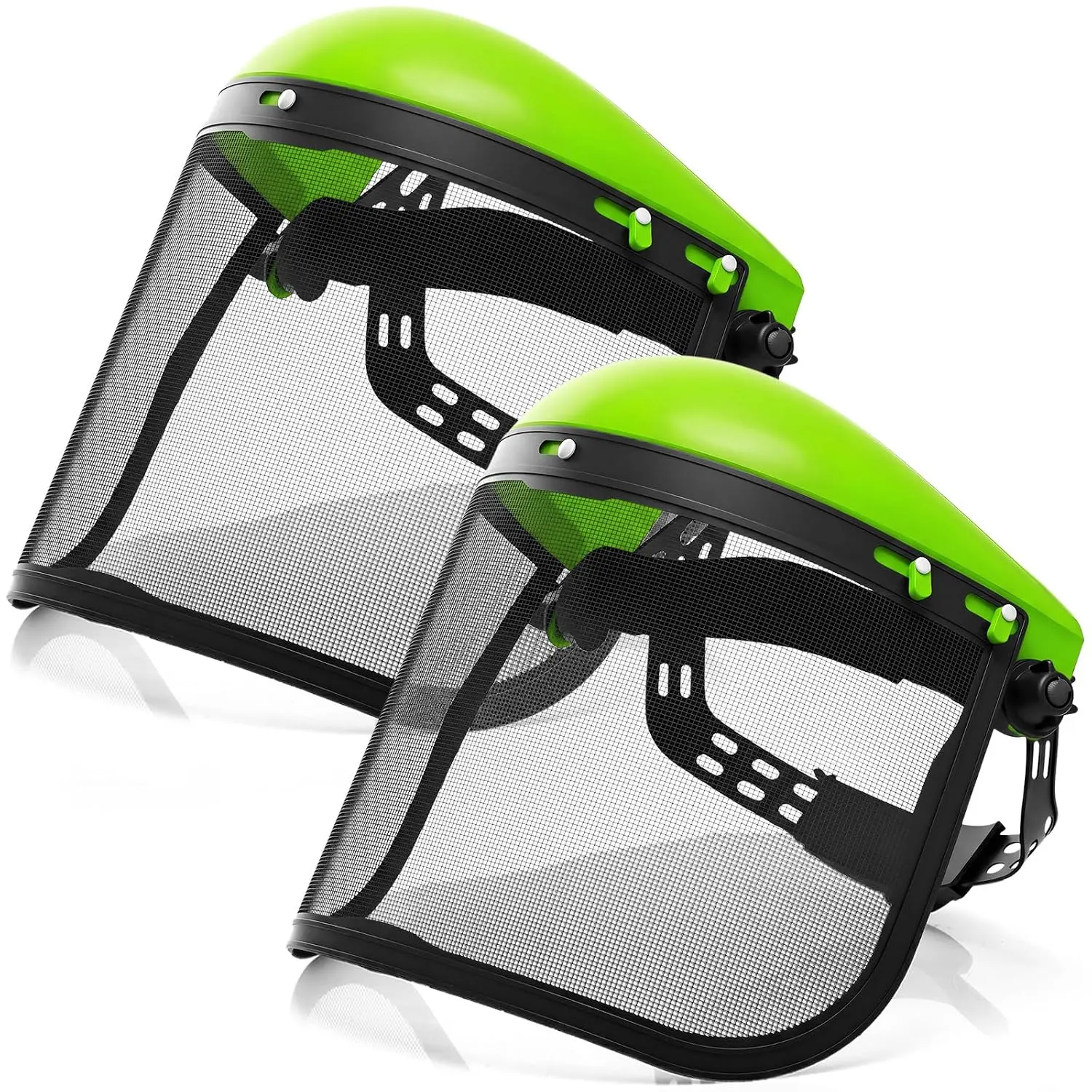 2 Pack Forestry Safety Helmet with Steel Mesh Face Shield Adjustable Headgear Protective Visor for Chainsaw Work Tree Trimming Logging Landscaping Gardening and Yard Work