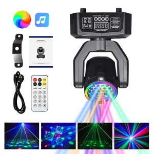 XDV Father's Day 3-in-1 Mini Moving Head Bee Eye Stage Light - 32W Sound Activated DJ Light with Laser & Halo Ring Effects for Party Disco Club