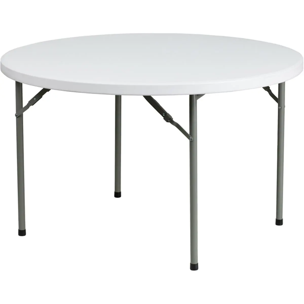 Flash Furniture Commercial Grade Foldable 48 in. Round Granite White Plastic Folding Table - Ideal for Schools, Banquet Halls, Conference Centers