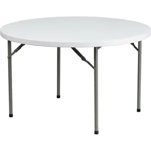 Flash Furniture DAD-YCZ-122R-GG 48 in. Round Granite White Plastic Folding Table