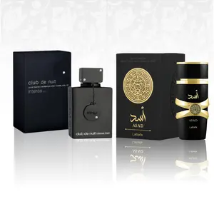 Lattafa Asad black + Aramf club Eau De Parfum Set 3.4 oz Long Lasting Luxury Middle Eastern Couple Scents Spray for Him & Her