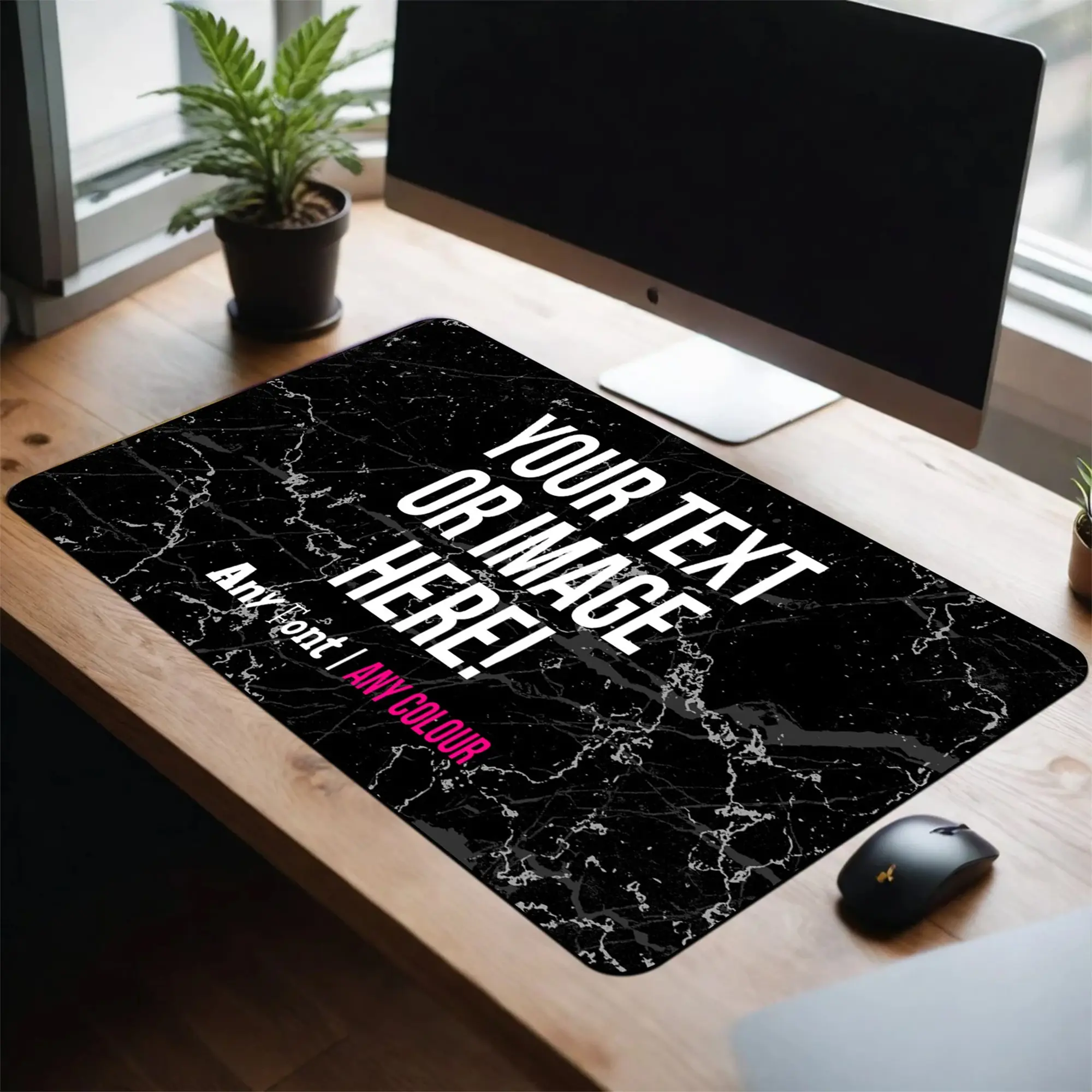 Custom Desk Mat – Personalized Mouse Pad & Desk Pad – Add Your Logo, Text or Design – Custom Printed Office, Gaming & Workstation Mat