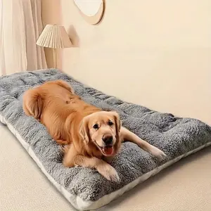 Large Plush Dog Bed Sofa Thick Super Soft Polyester Pet Pad, Dog Crate Mat Bed for Small Medium Large Dogs, Comfortable Pet Furniture