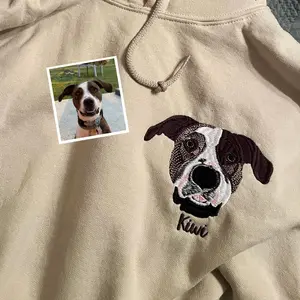 Personalized Embroidered Pet Shirt | Pet Photo Hoodie | Embroidered Pet Photo Sweatshirt, Unisex, Trending  X