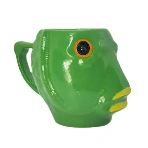 Fun and Whimsical Mugs Ceramic Mugs Fish-Head Design Coffee Cups, Unique Drinking Mugs Couple Mugs, Birthday Gifts, Prank Gifts for Friends, and Cute Kitchen Decor.