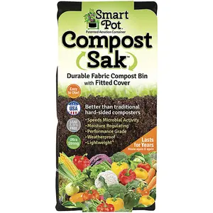 Smart Pot Compost Sak Durable Fabric Composting Bin with Cover